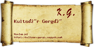 Kultsár Gergő névjegykártya